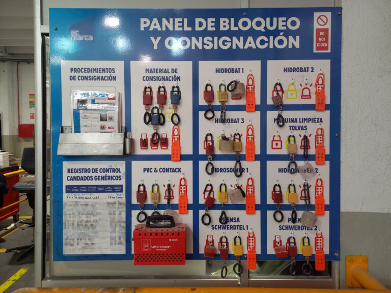 Paneles de organización para LEAN, 5S, Seguridad, Planificación, LOTO