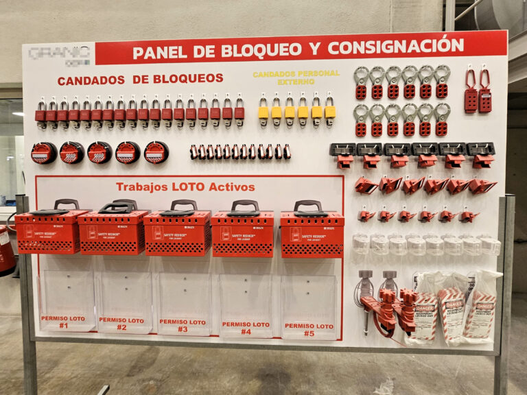 Paneles de organización para LEAN, 5S, Seguridad, Planificación, LOTO